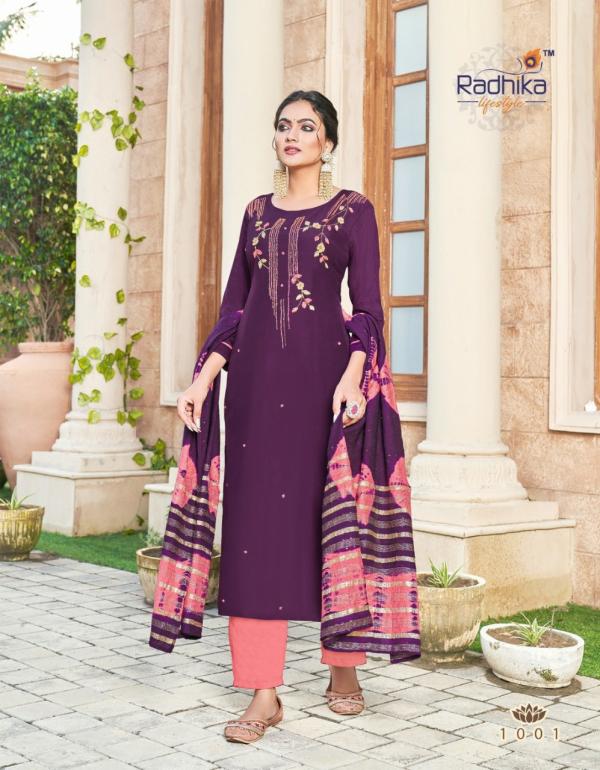 Radhika Dastur 1 Festive Wear Kurti Pant With Dupatta Collection